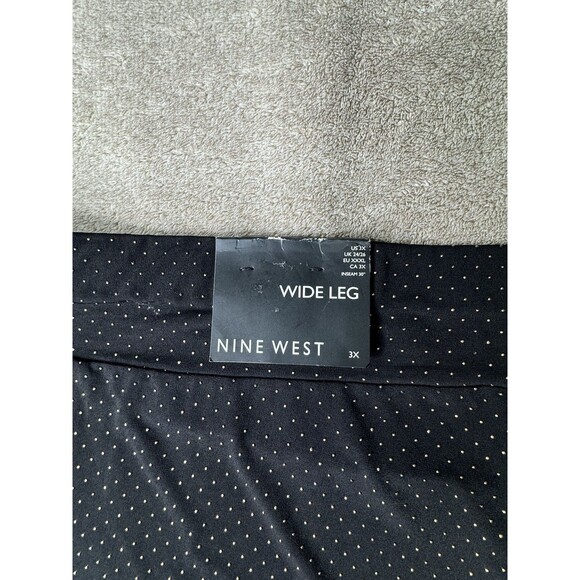 Nine West  Wide Leg Pull On Elastic Waist Pants  Black and Gold PLUS 3XL - Picture 11 of 13